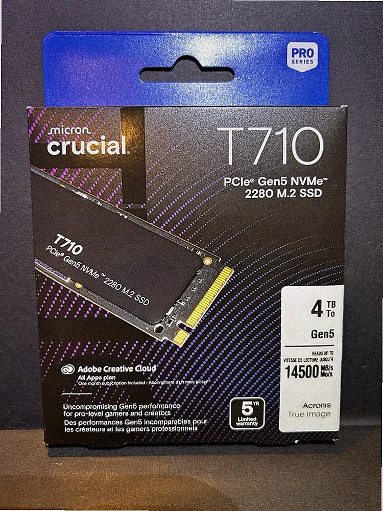 Crucial T710 4 Tb Micron Pro Series Gen5 M.2 NVMe SSD