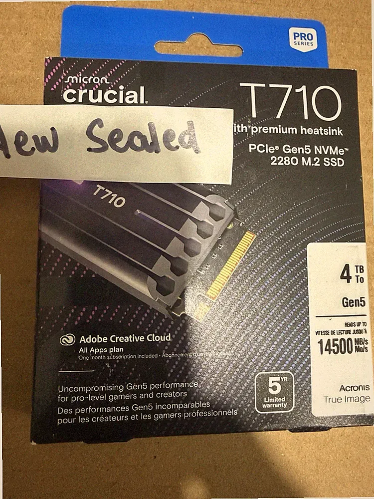 Crucial T710 M.2 2280 4TB Heatsink Internal SSD CT4000T710SSD5 NEW SEALED
